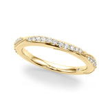 Twisting Contemporary Half Eternity Ring in Gold & Platinum