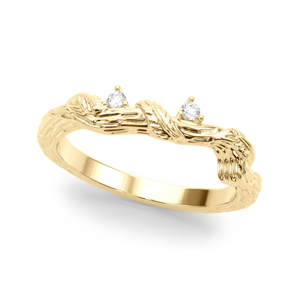 Accented Nature-Inspired Half Eternity Ring in Gold & Platinum