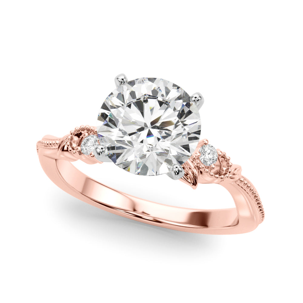 Graceful Center Engagement Ring Oval Diamond Engagement Ring — 9K/18K Gold & Platinum