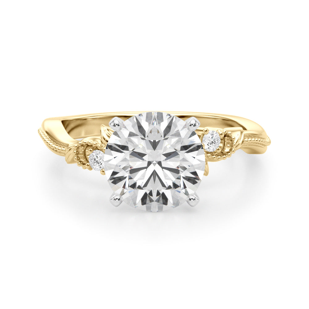 Graceful Center Engagement Ring Oval Diamond Engagement Ring — 9K/18K Gold & Platinum