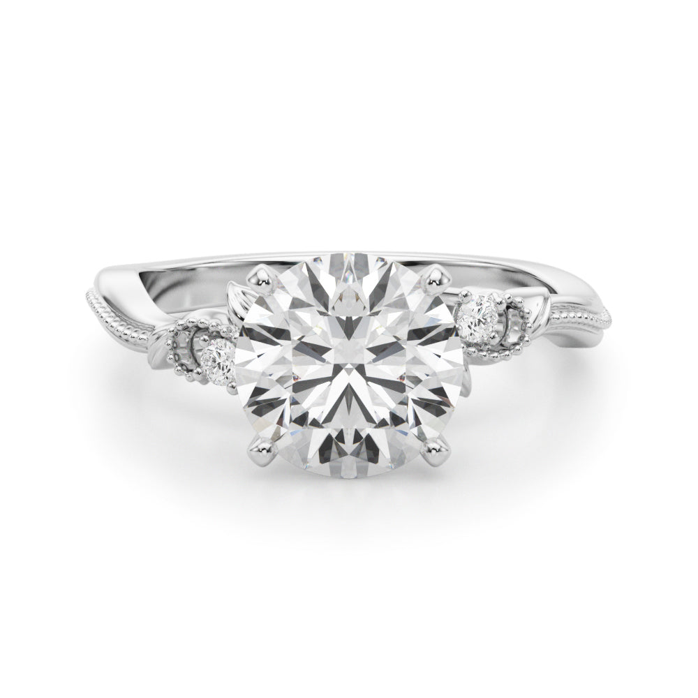 Graceful Center Engagement Ring Oval Diamond Engagement Ring — 9K/18K Gold & Platinum