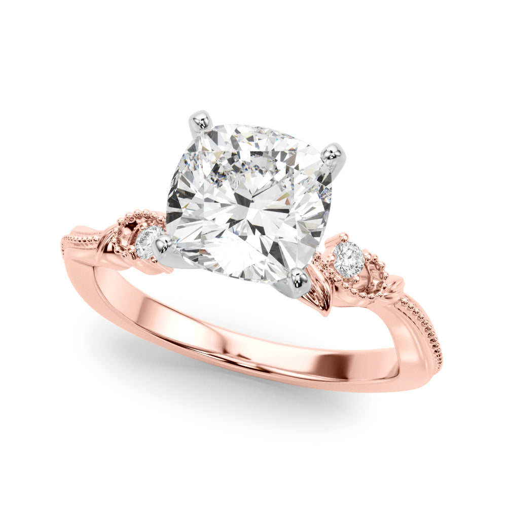 Graceful Center Engagement Ring Oval Diamond Engagement Ring — 9K/18K Gold & Platinum