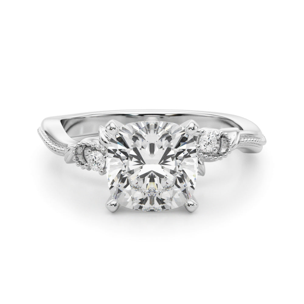 Graceful Center Engagement Ring Oval Diamond Engagement Ring — 9K/18K Gold & Platinum