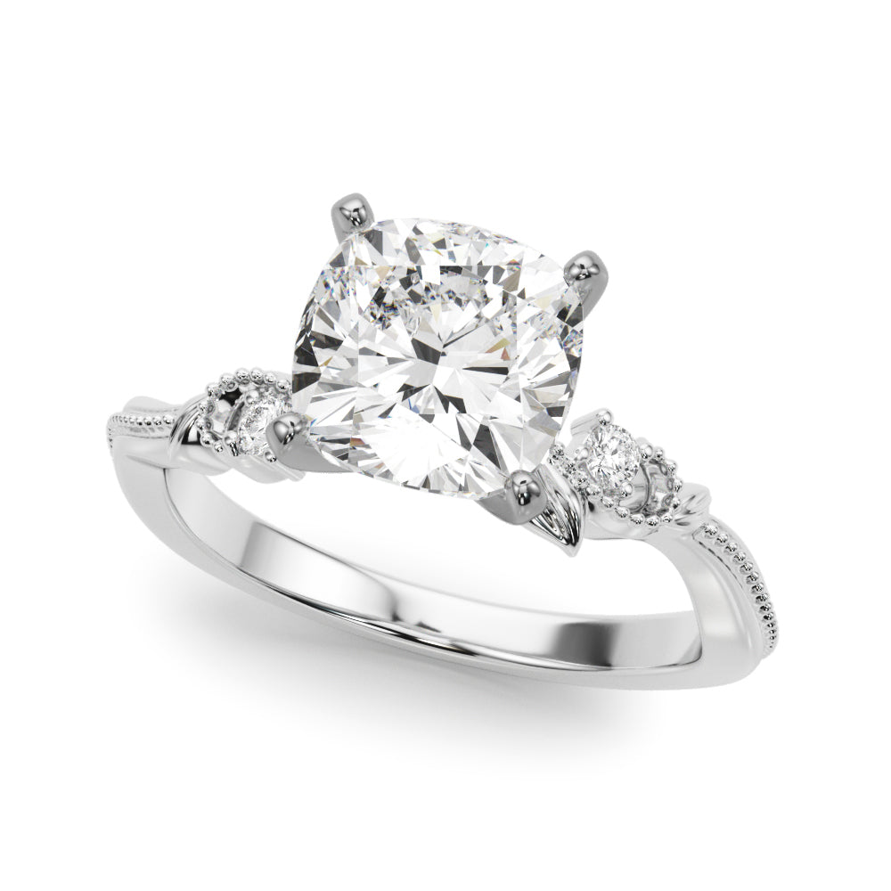 Graceful Center Engagement Ring Oval Diamond Engagement Ring — 9K/18K Gold & Platinum