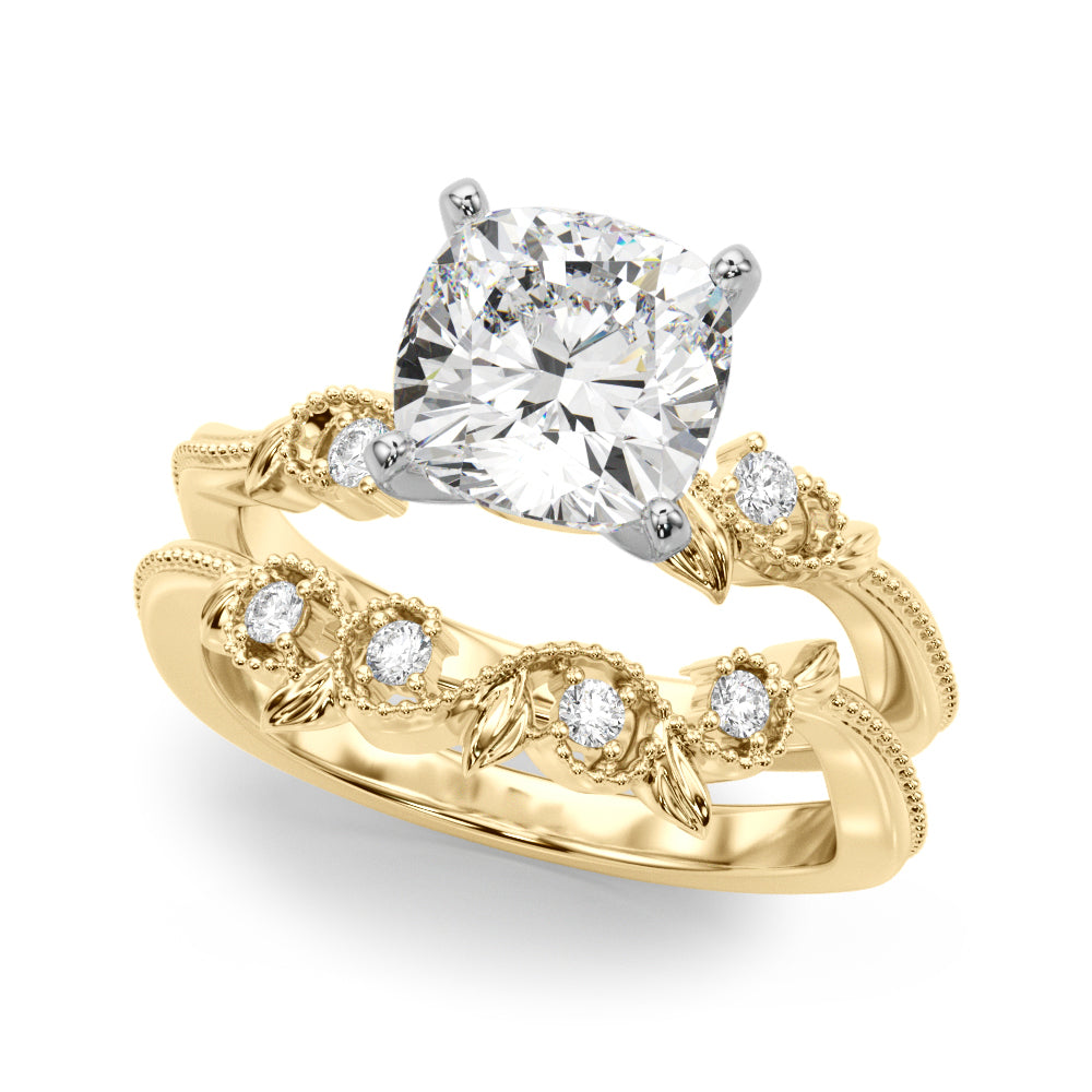 Graceful Center Engagement Ring Oval Diamond Engagement Ring — 9K/18K Gold & Platinum
