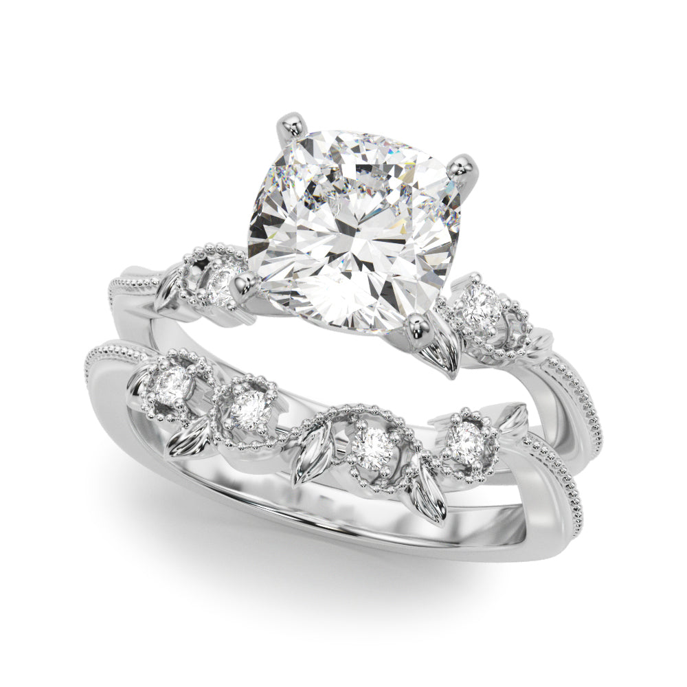 Graceful Center Engagement Ring Oval Diamond Engagement Ring — 9K/18K Gold & Platinum