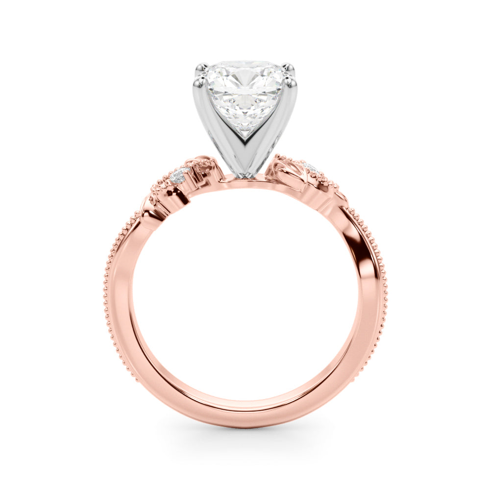 Graceful Center Engagement Ring Oval Diamond Engagement Ring — 9K/18K Gold & Platinum