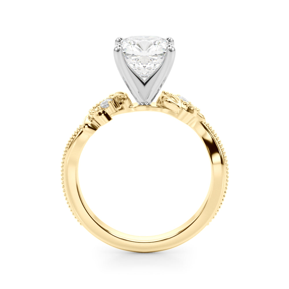 Graceful Center Engagement Ring Oval Diamond Engagement Ring — 9K/18K Gold & Platinum