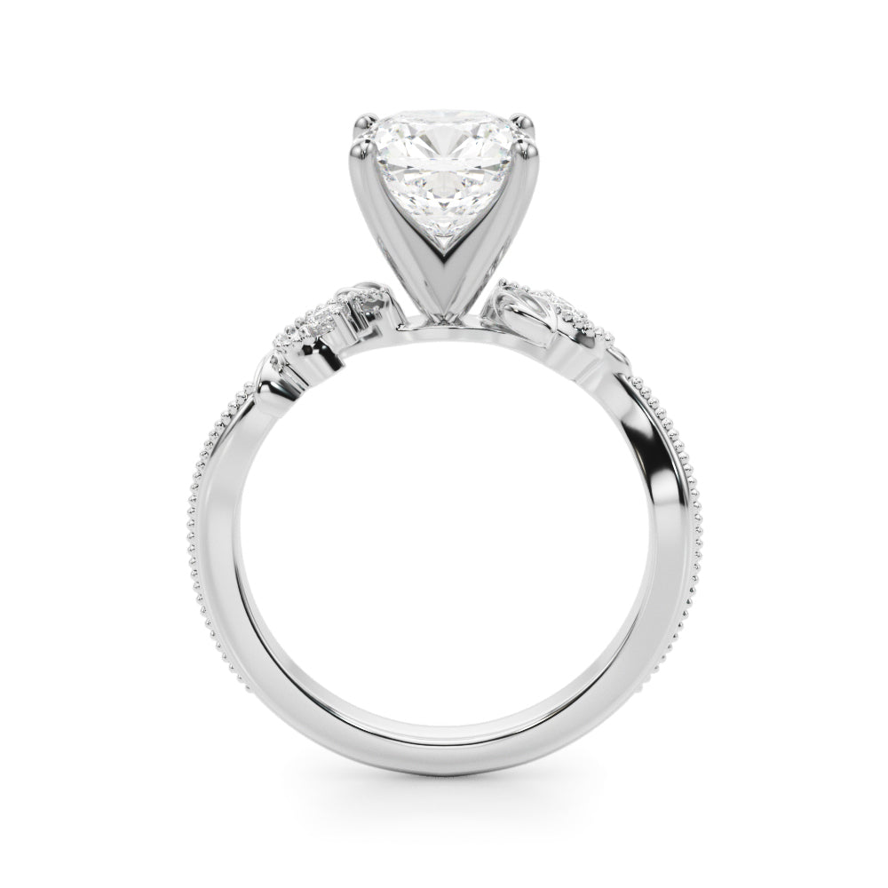 Graceful Center Engagement Ring Oval Diamond Engagement Ring — 9K/18K Gold & Platinum