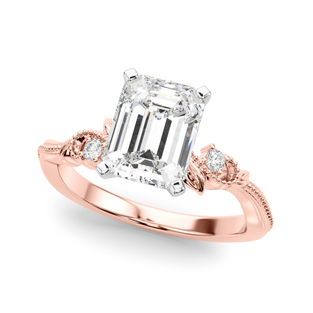 Graceful Center Engagement Ring Oval Diamond Engagement Ring — 9K/18K Gold & Platinum
