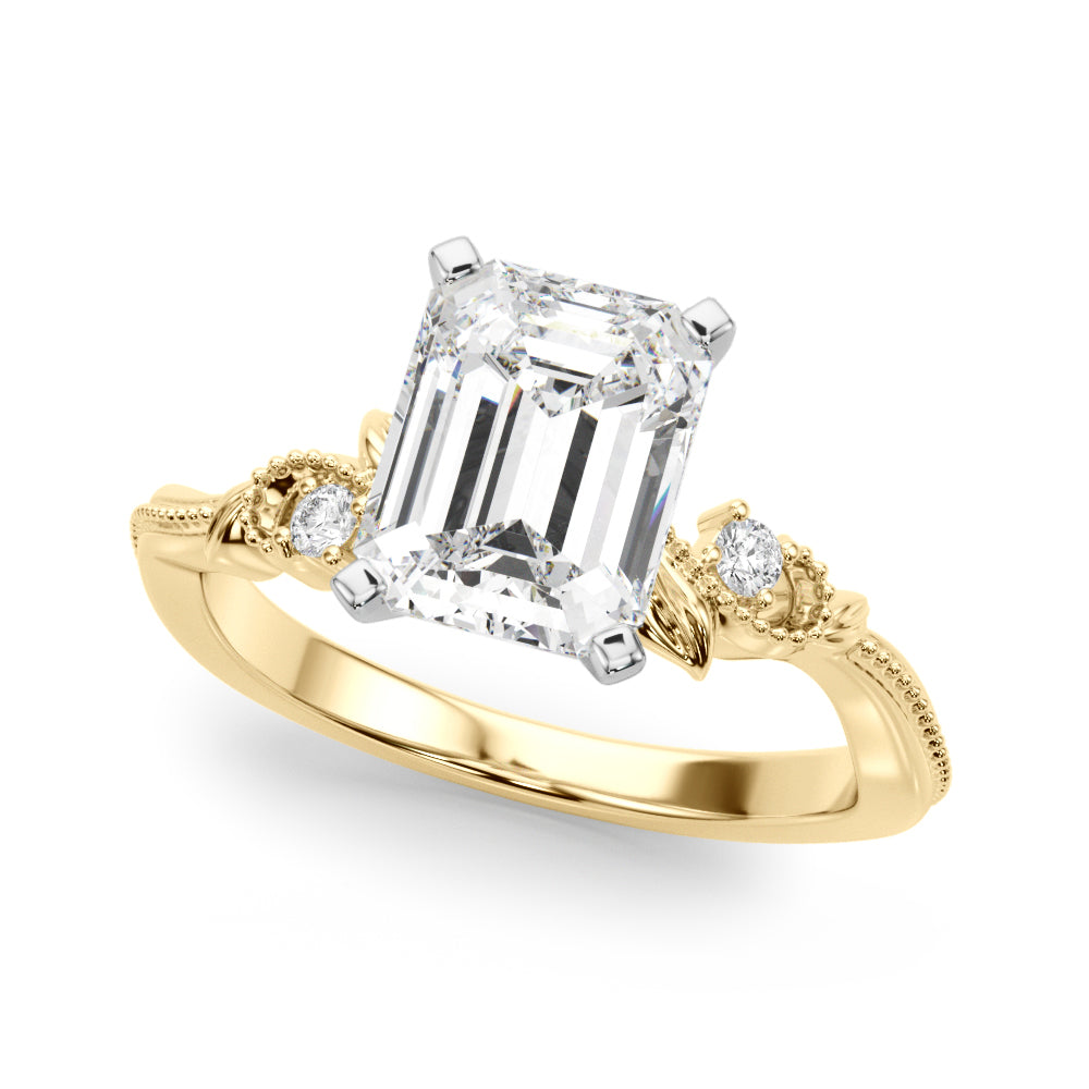Graceful Center Engagement Ring Oval Diamond Engagement Ring — 9K/18K Gold & Platinum