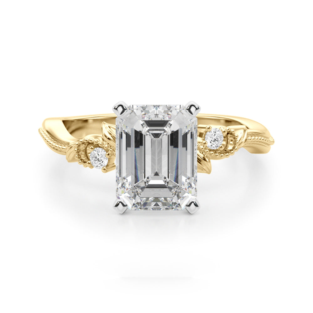 Graceful Center Engagement Ring Oval Diamond Engagement Ring — 9K/18K Gold & Platinum