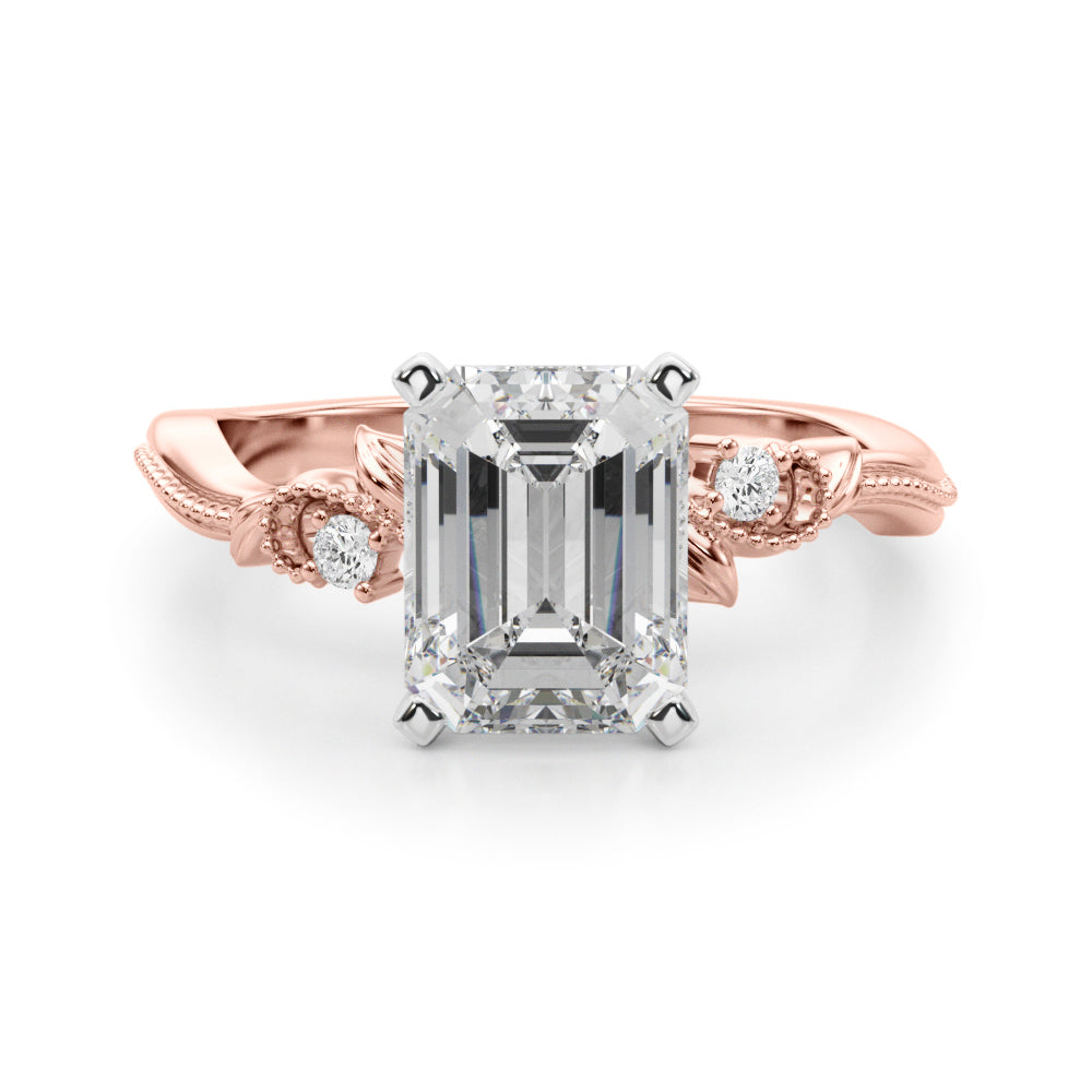 Graceful Center Engagement Ring Oval Diamond Engagement Ring — 9K/18K Gold & Platinum