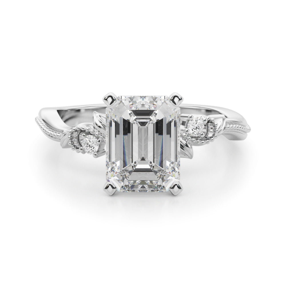 Graceful Center Engagement Ring Oval Diamond Engagement Ring — 9K/18K Gold & Platinum
