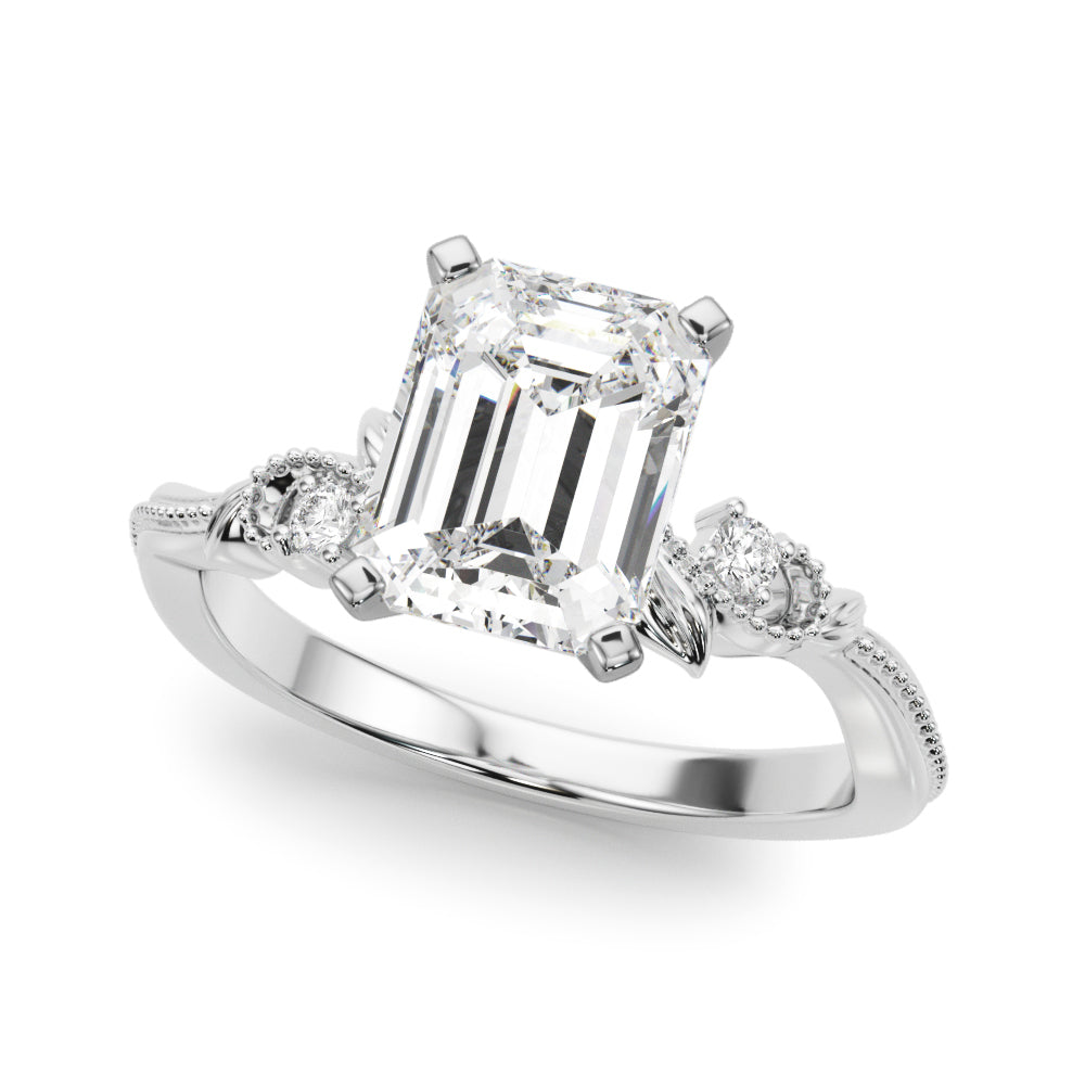 Graceful Center Engagement Ring Oval Diamond Engagement Ring — 9K/18K Gold & Platinum