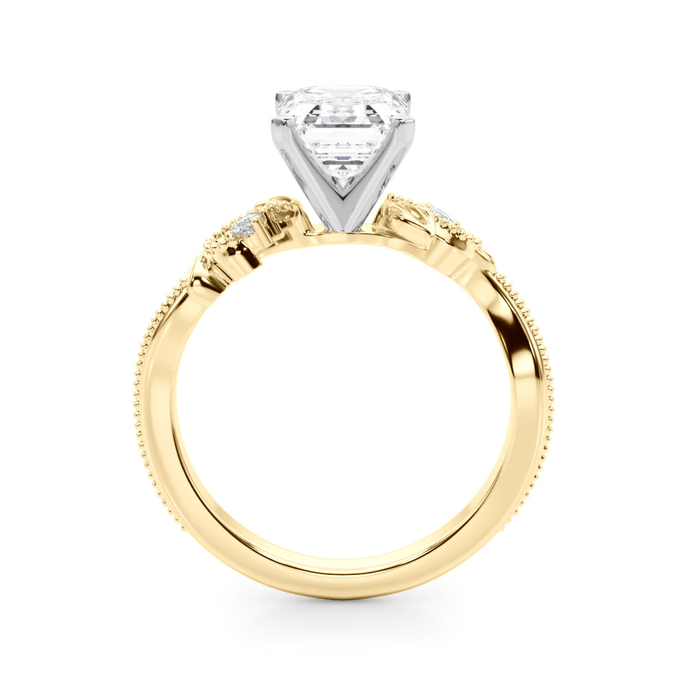 Graceful Center Engagement Ring Oval Diamond Engagement Ring — 9K/18K Gold & Platinum