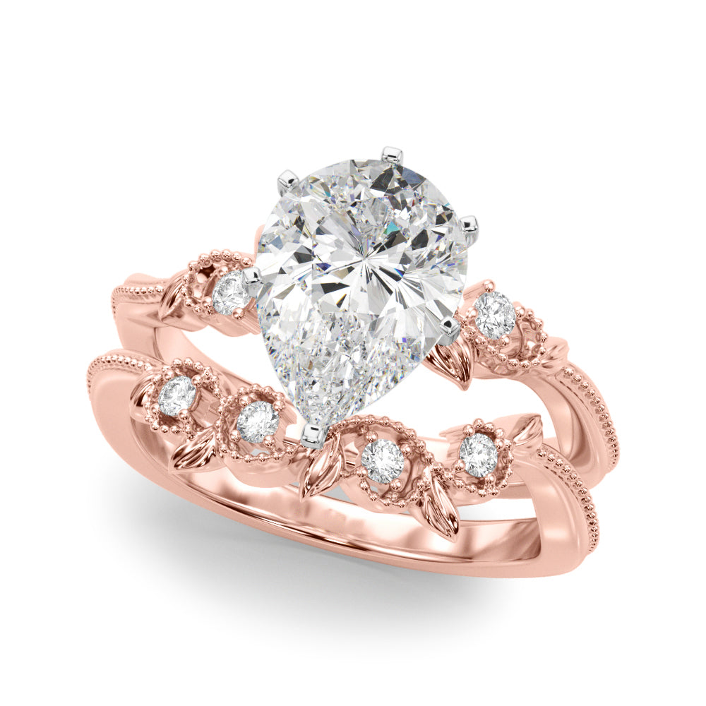 Graceful Center Engagement Ring Oval Diamond Engagement Ring — 9K/18K Gold & Platinum