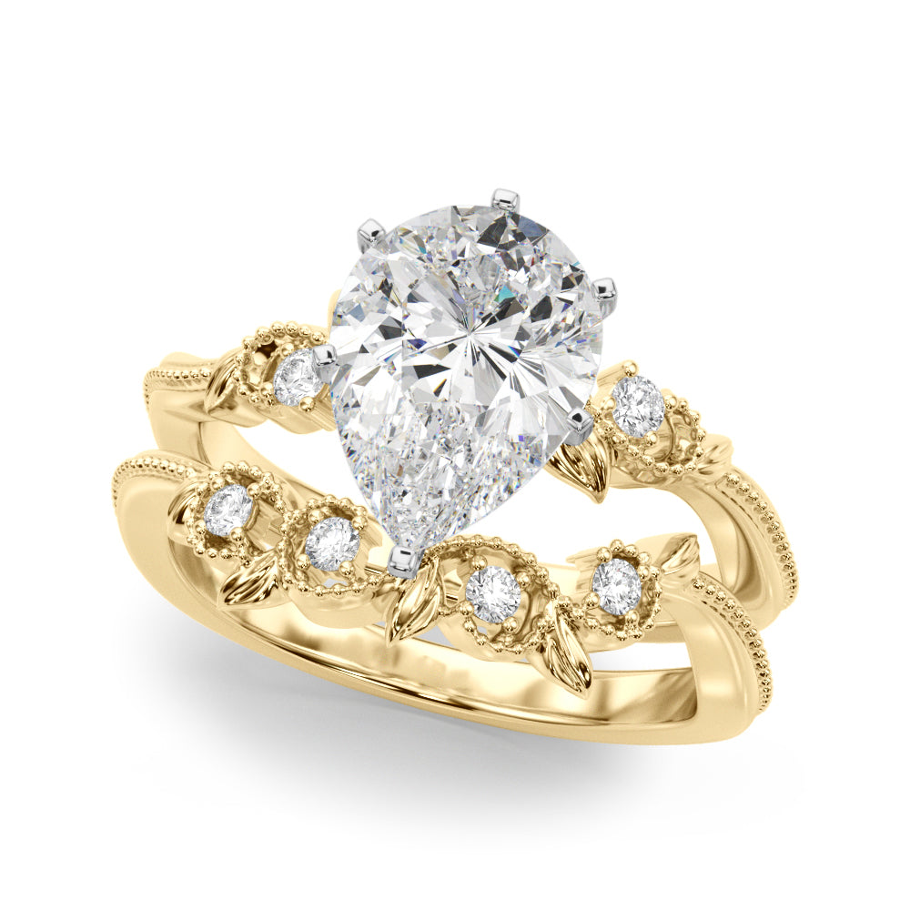 Graceful Center Engagement Ring Oval Diamond Engagement Ring — 9K/18K Gold & Platinum