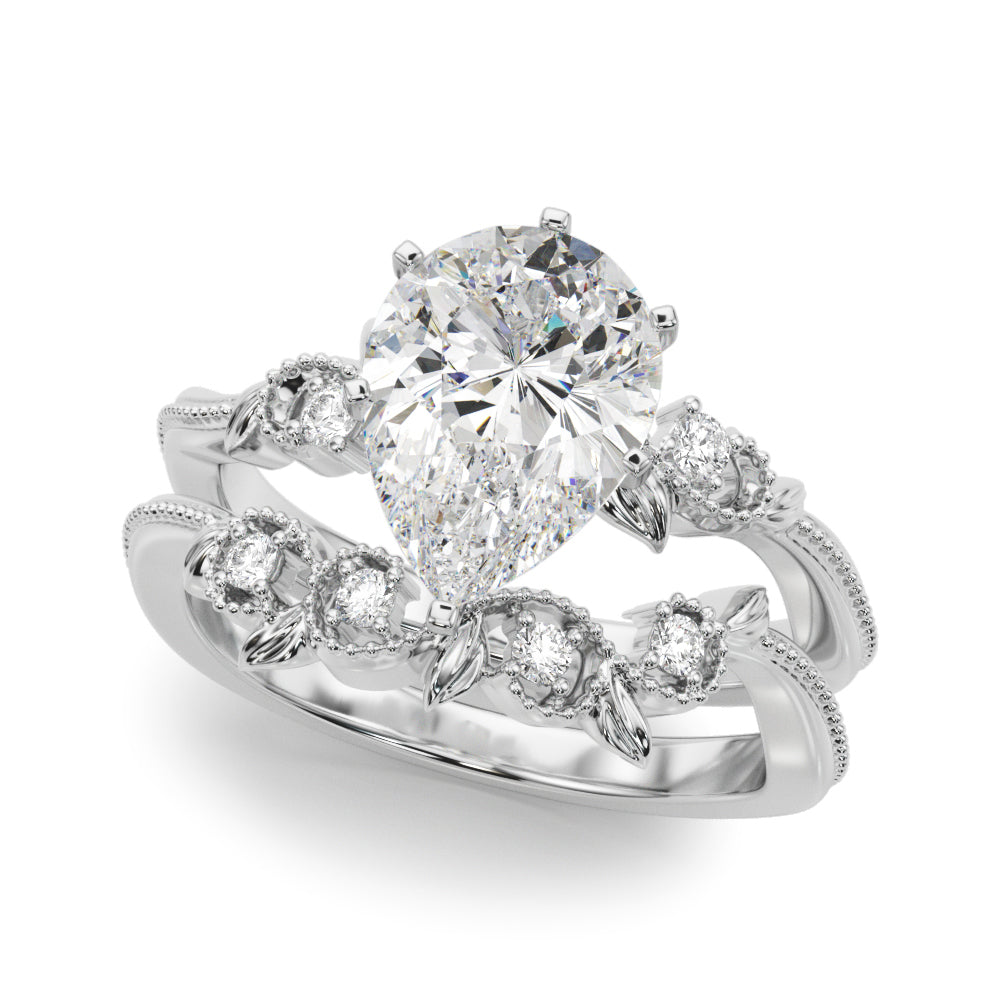 Graceful Center Engagement Ring Oval Diamond Engagement Ring — 9K/18K Gold & Platinum