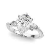 Graceful Center Engagement Ring Oval Diamond Engagement Ring — 9K/18K Gold & Platinum
