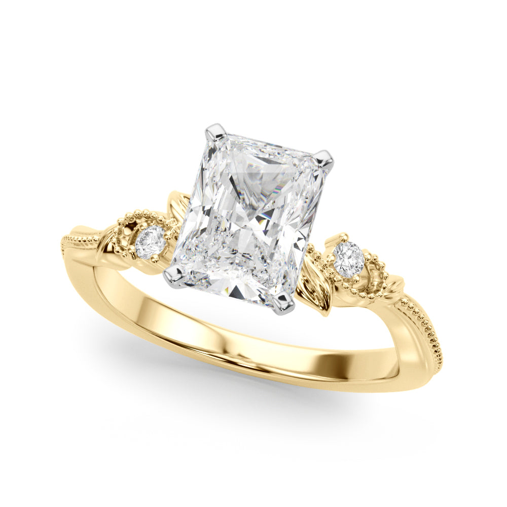 Graceful Center Engagement Ring Oval Diamond Engagement Ring — 9K/18K Gold & Platinum
