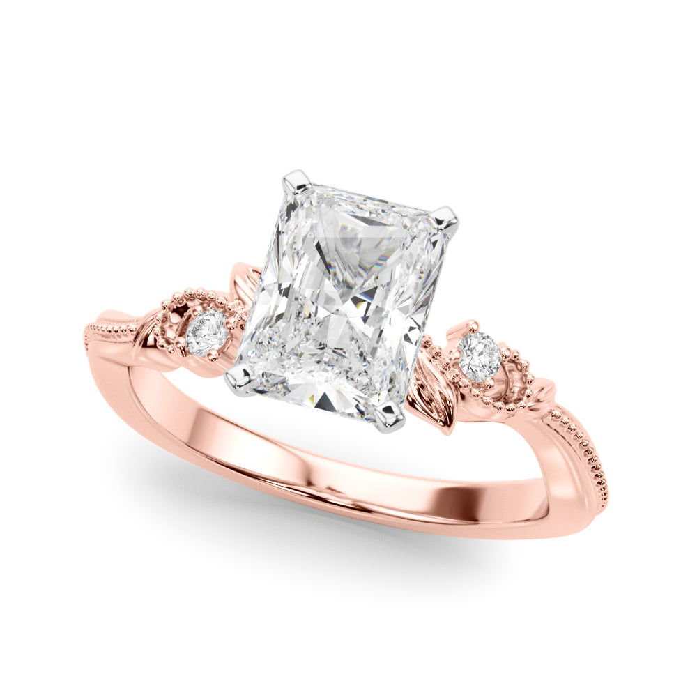 Graceful Center Engagement Ring Oval Diamond Engagement Ring — 9K/18K Gold & Platinum