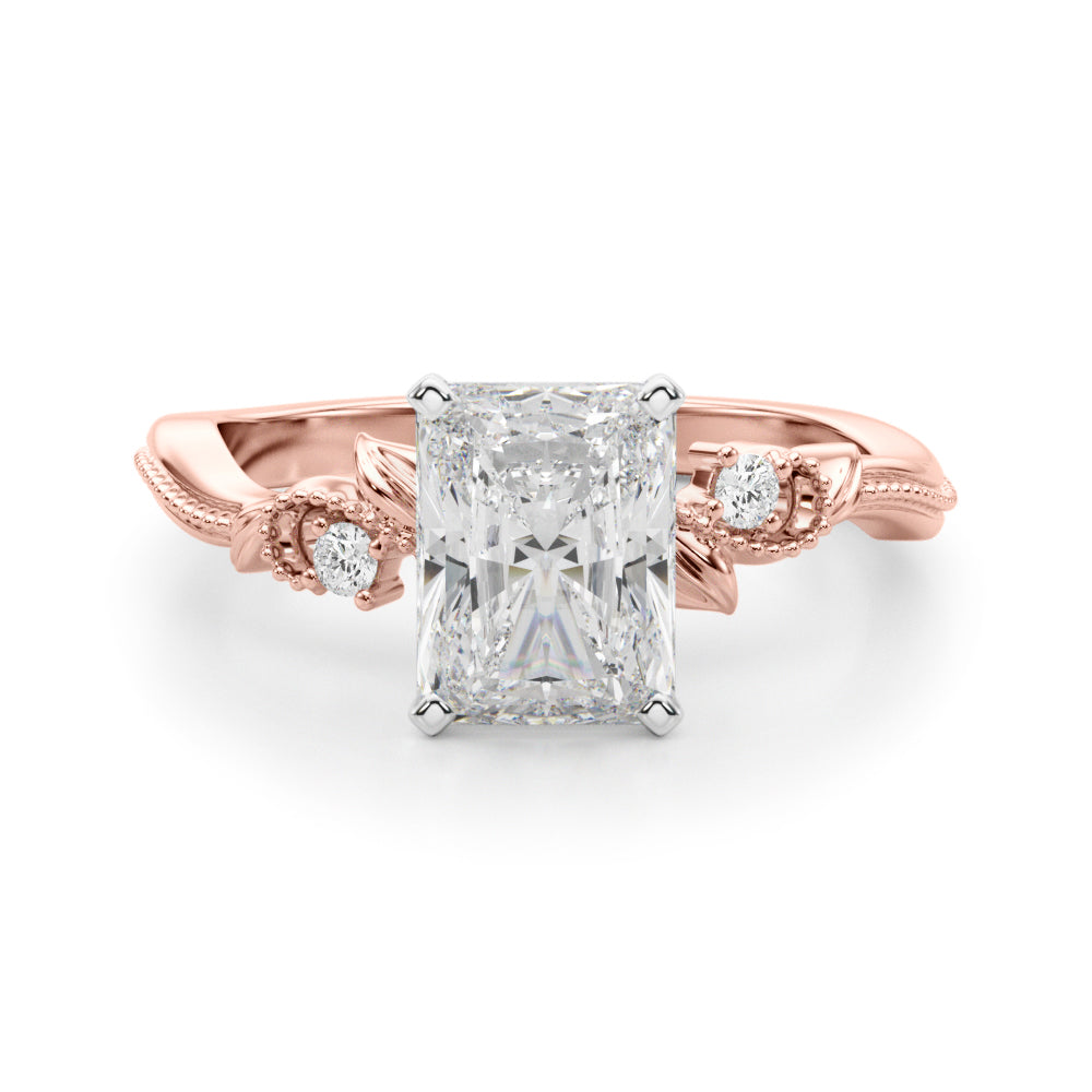 Graceful Center Engagement Ring Oval Diamond Engagement Ring — 9K/18K Gold & Platinum