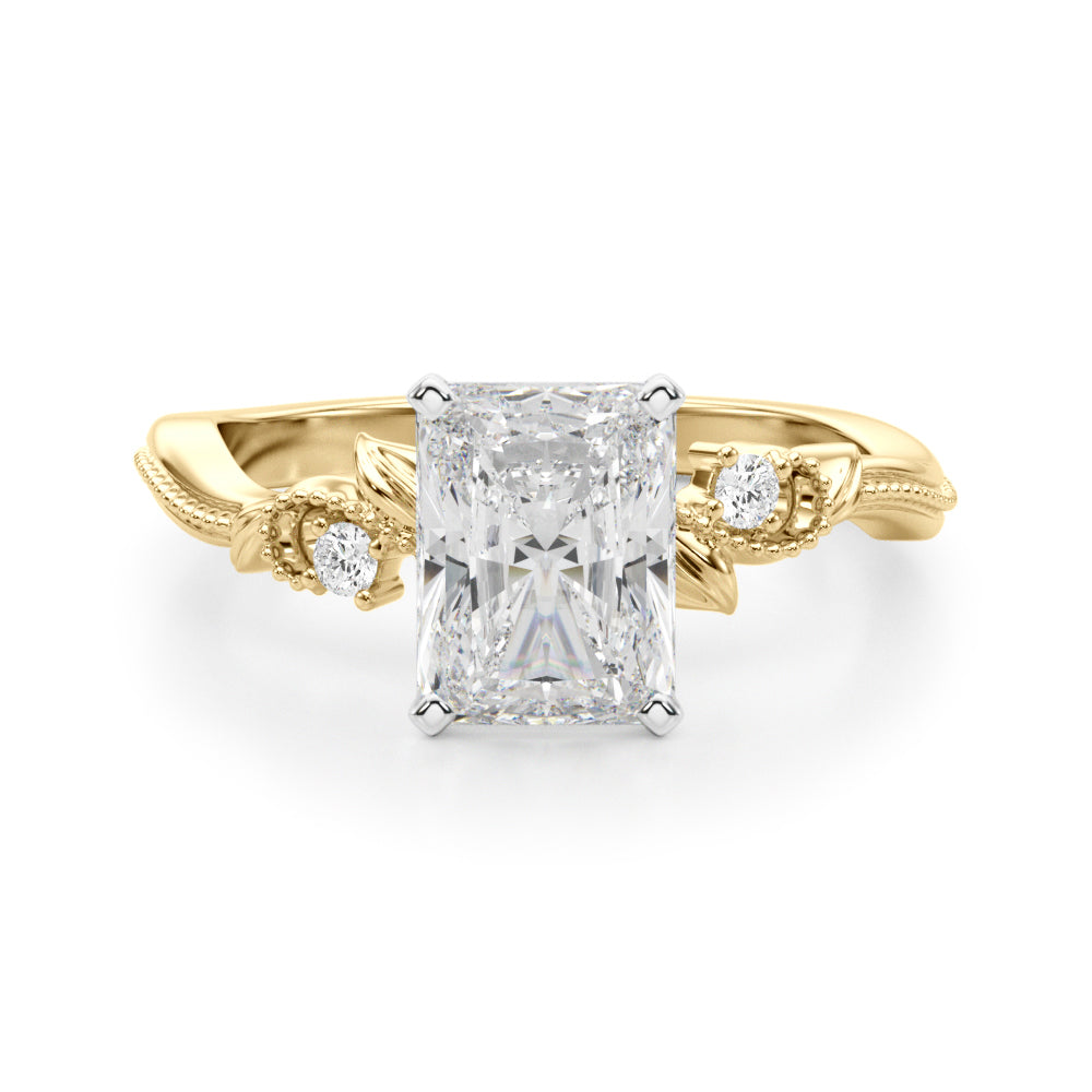 Graceful Center Engagement Ring Oval Diamond Engagement Ring — 9K/18K Gold & Platinum