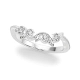 Nature-Inspired Milgrain Half Eternity Ring in Gold & Platinum