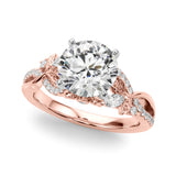 Statement Center Round Diamond Engagement Ring — 9K/18K Gold & Platinum