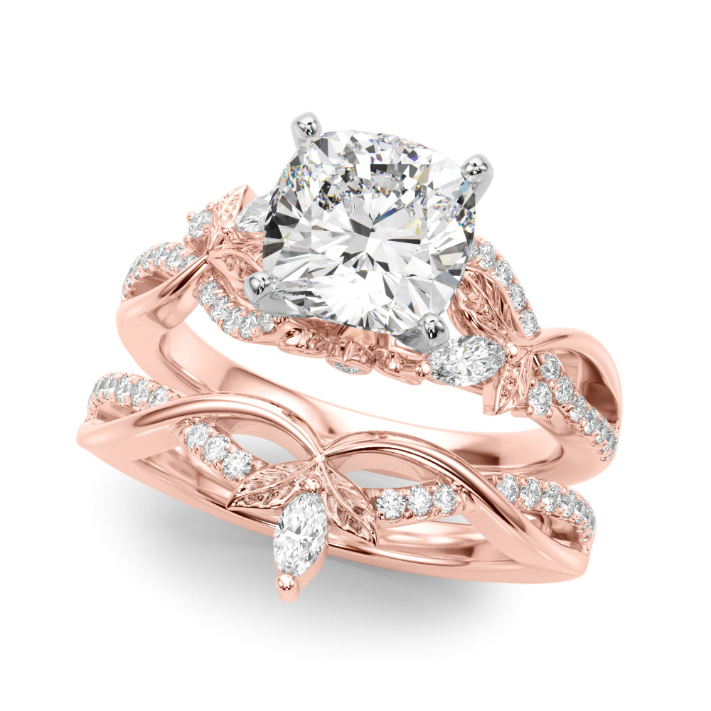 Statement Center Round Diamond Engagement Ring — 9K/18K Gold & Platinum