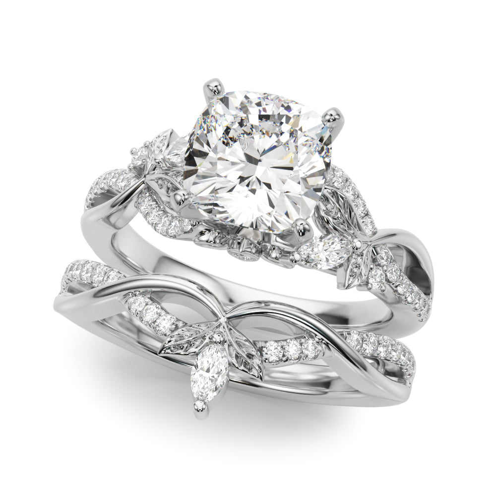 Statement Center Round Diamond Engagement Ring — 9K/18K Gold & Platinum