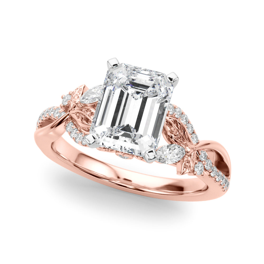 Statement Center Round Diamond Engagement Ring — 9K/18K Gold & Platinum