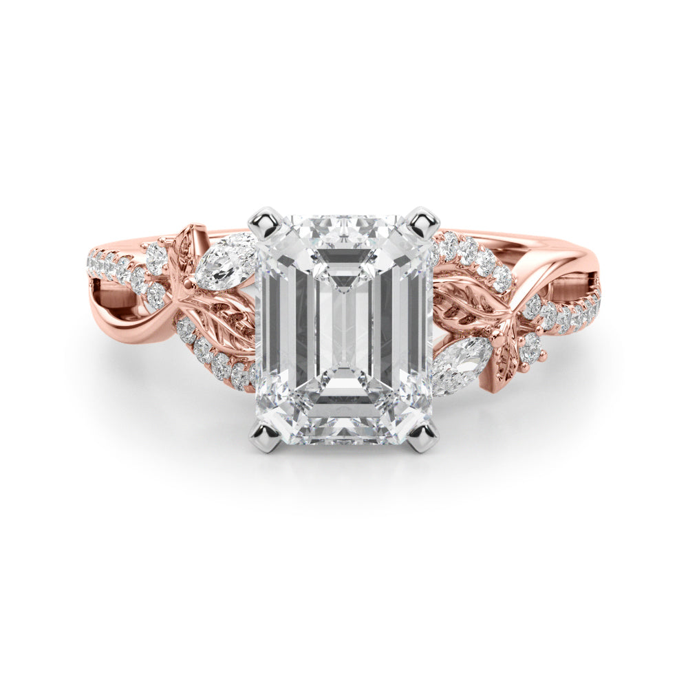 Statement Center Round Diamond Engagement Ring — 9K/18K Gold & Platinum
