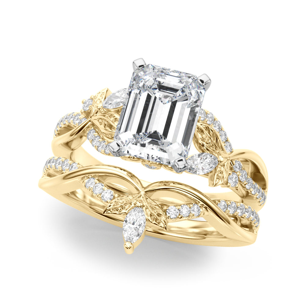 Statement Center Round Diamond Engagement Ring — 9K/18K Gold & Platinum