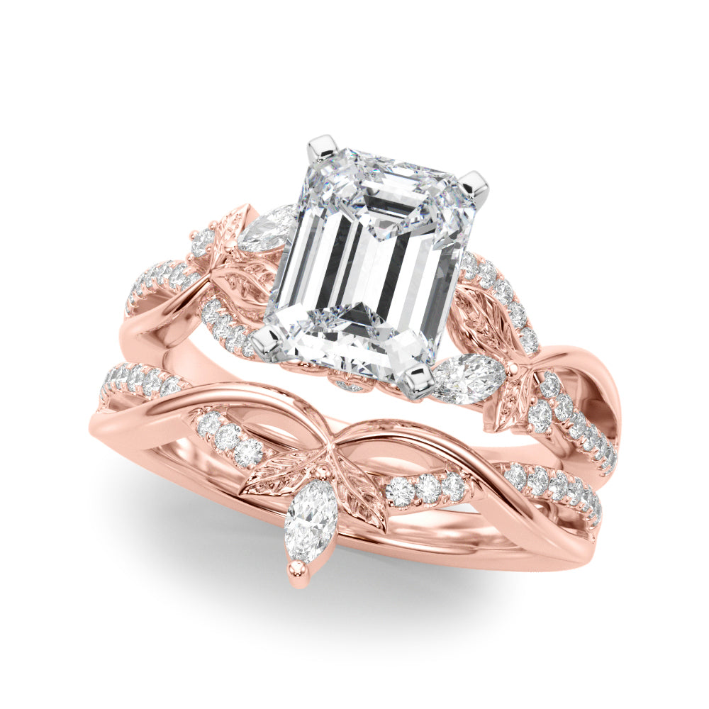 Statement Center Round Diamond Engagement Ring — 9K/18K Gold & Platinum
