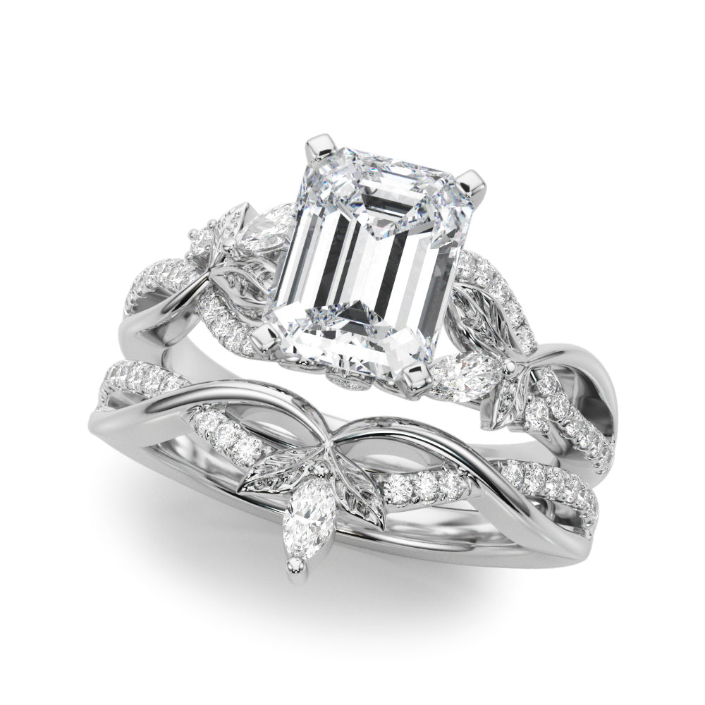 Statement Center Round Diamond Engagement Ring — 9K/18K Gold & Platinum