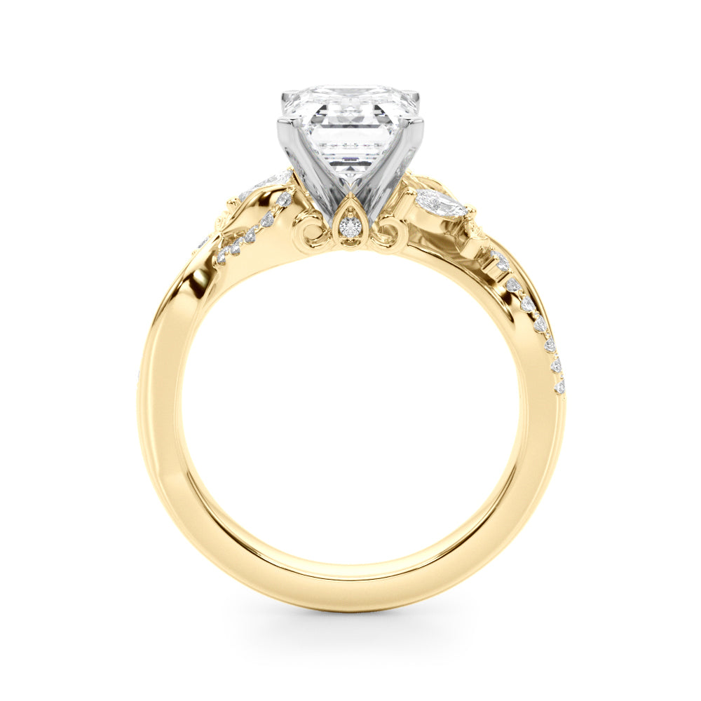 Statement Center Round Diamond Engagement Ring — 9K/18K Gold & Platinum