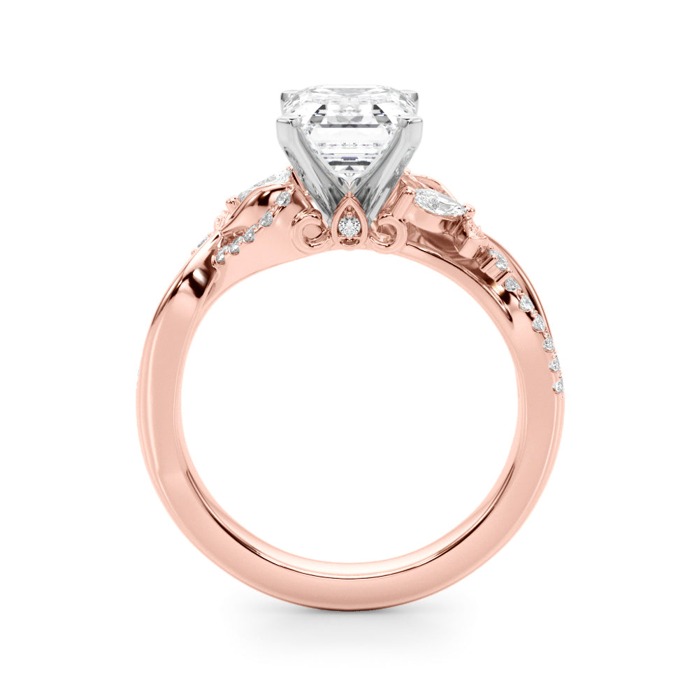 Statement Center Round Diamond Engagement Ring — 9K/18K Gold & Platinum