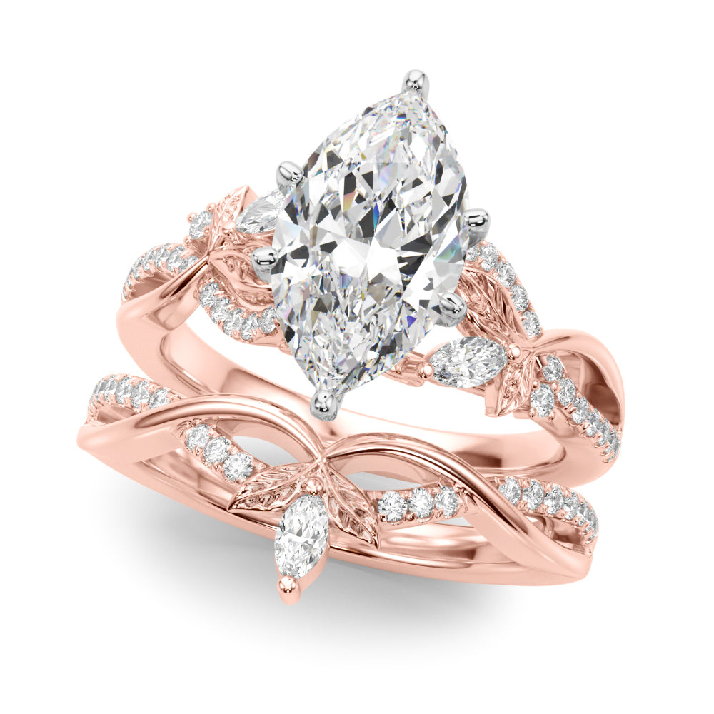 Statement Center Round Diamond Engagement Ring — 9K/18K Gold & Platinum