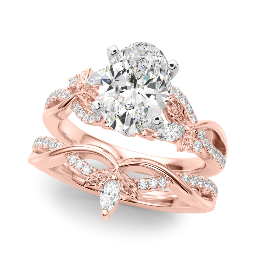 Statement Center Round Diamond Engagement Ring — 9K/18K Gold & Platinum