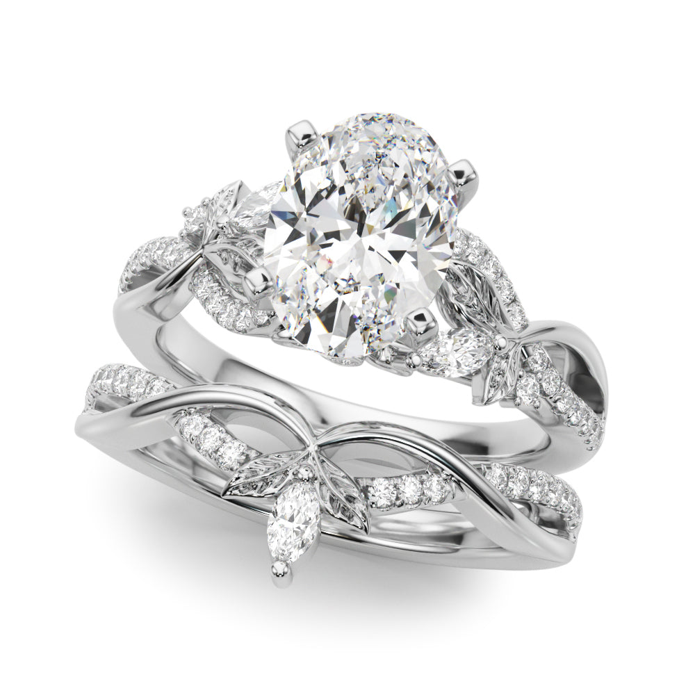 Statement Center Round Diamond Engagement Ring — 9K/18K Gold & Platinum