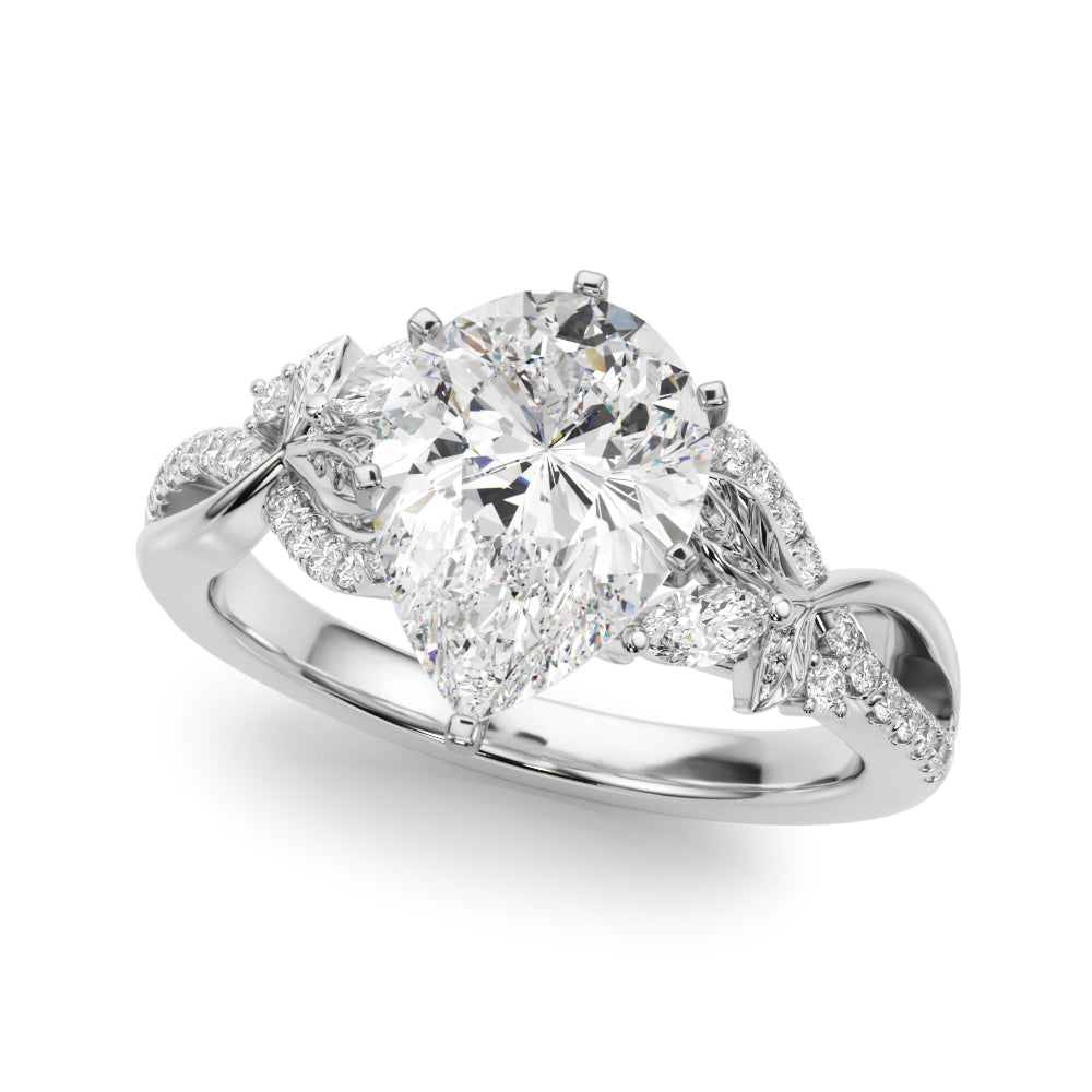 Statement Center Round Diamond Engagement Ring — 9K/18K Gold & Platinum