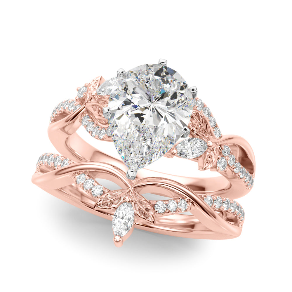 Statement Center Round Diamond Engagement Ring — 9K/18K Gold & Platinum