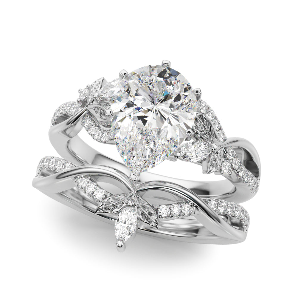 Statement Center Round Diamond Engagement Ring — 9K/18K Gold & Platinum