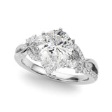 Statement Center Round Diamond Engagement Ring — 9K/18K Gold & Platinum