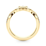 Twisting Nature-Inspired Half Eternity Ring in Gold & Platinum