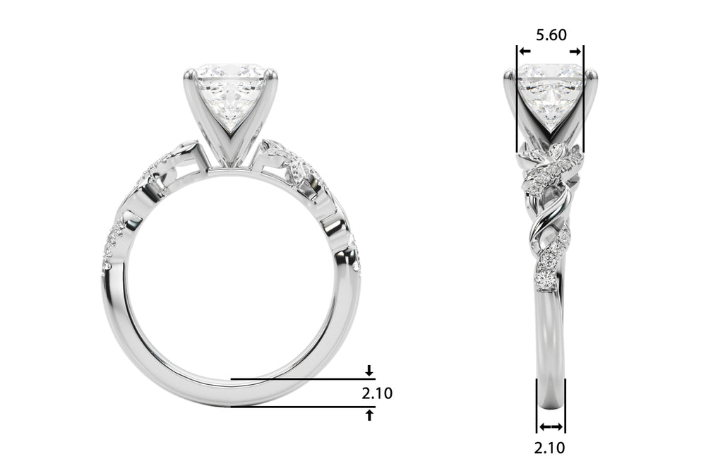 Dazzling Center Oval Diamond Engagement Ring — 9K/18K Gold & Platinum