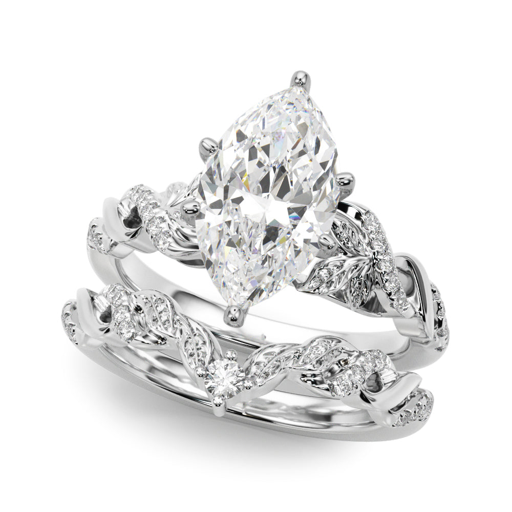 Dazzling Center Oval Diamond Engagement Ring — 9K/18K Gold & Platinum