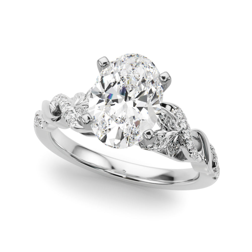 Dazzling Center Oval Diamond Engagement Ring — 9K/18K Gold & Platinum